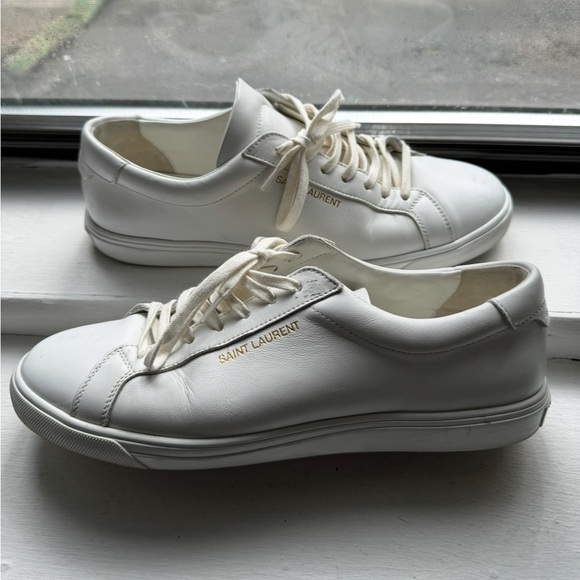 SAINT LAURENT Andy Sneakers in Leather Men’s Size US 9.5 - Picture 1 of 8